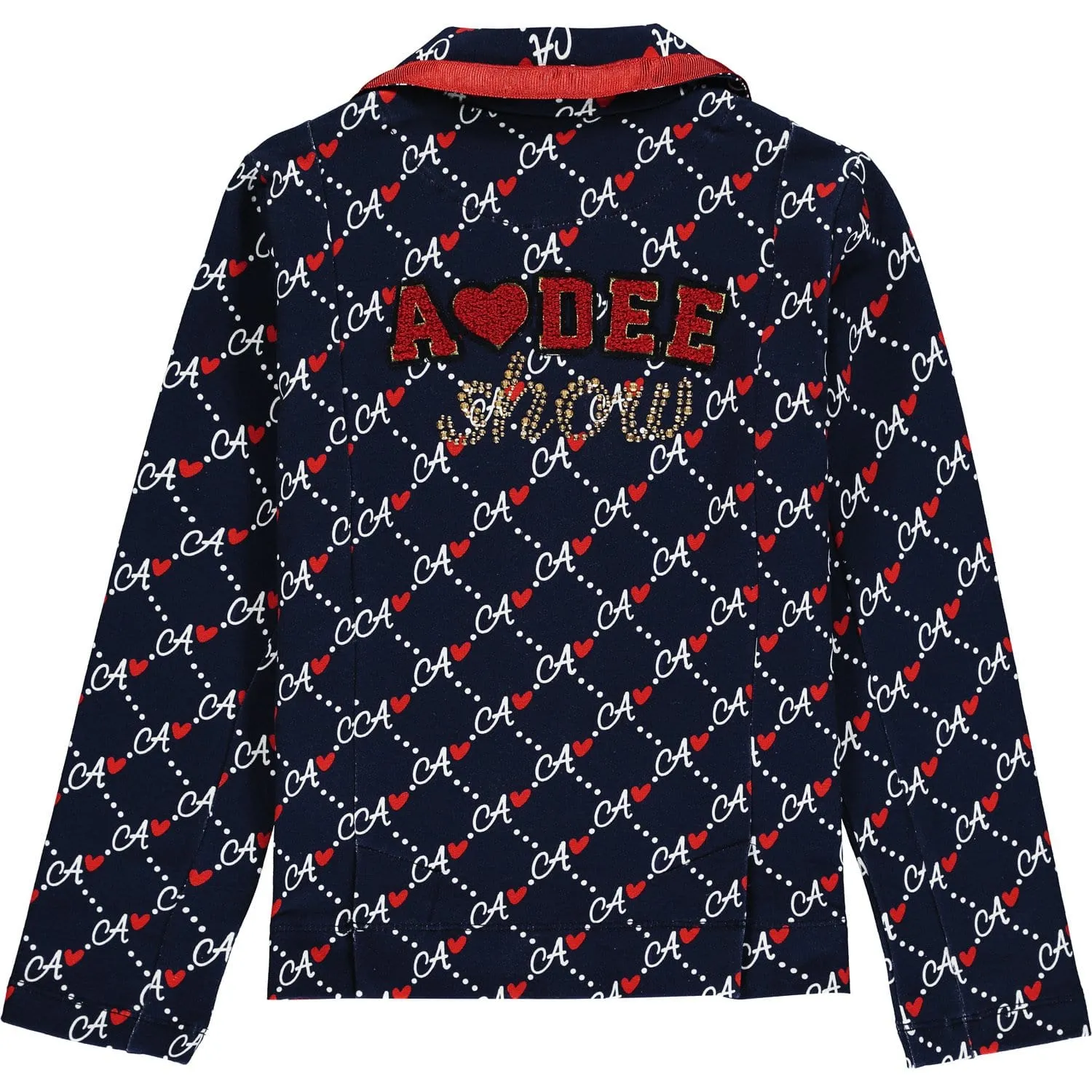 A DEE - Logo Print Maggy Blazer - Navy/Red