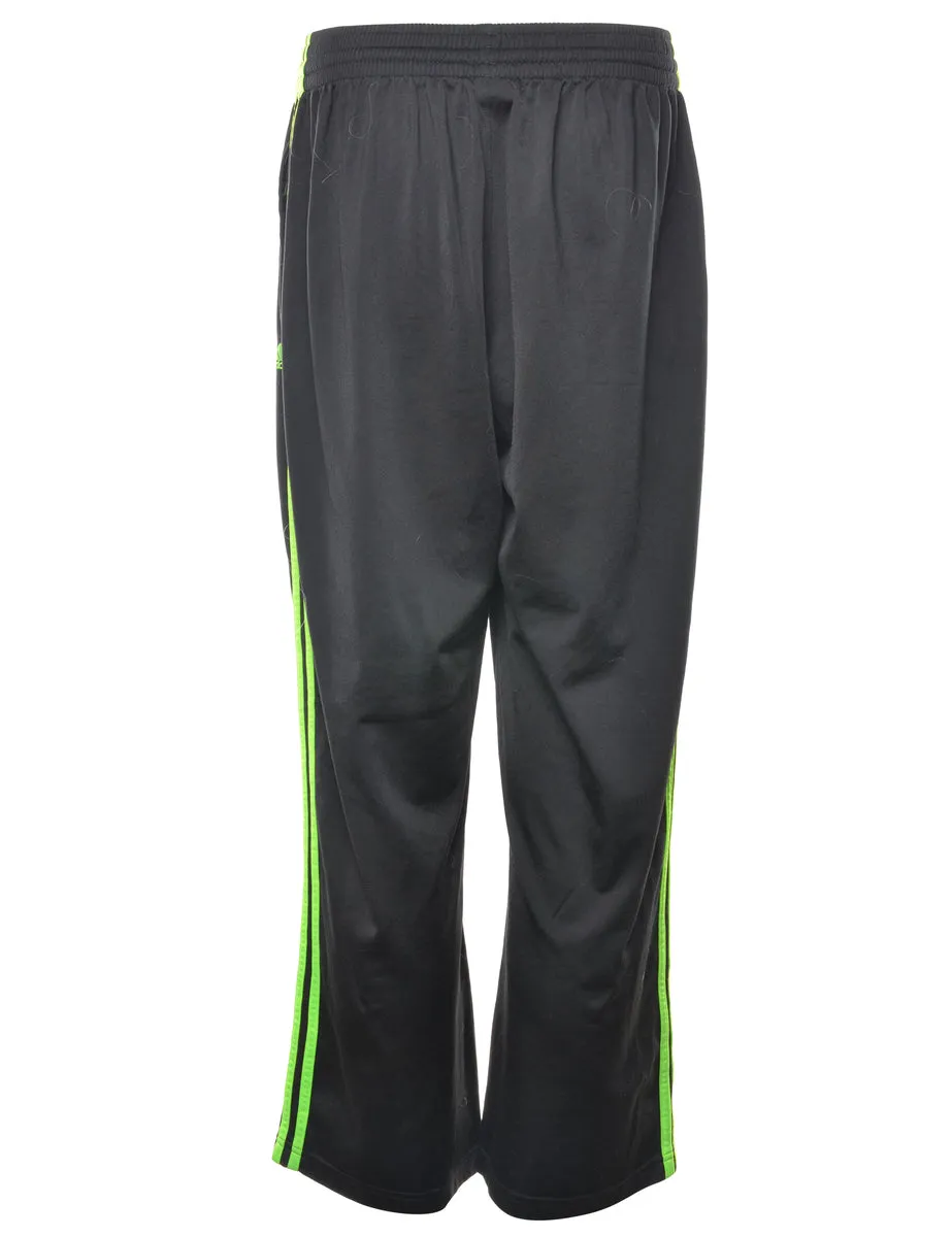 Adidas Black & Lime Green Track Pants - W30 L28