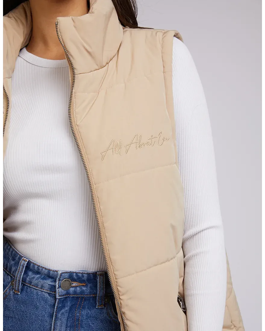 All About Eve Classic Puffer Vest - Oat