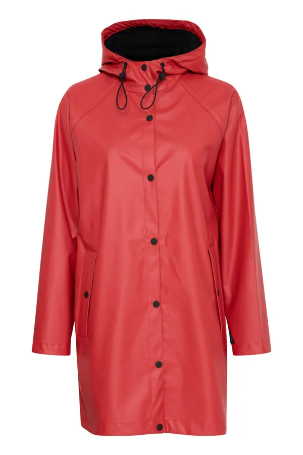 AVAN Hooded Raincoat in Red