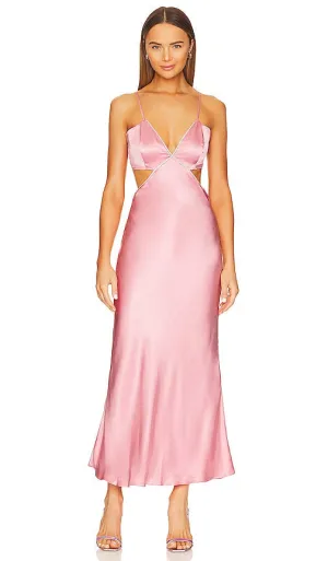 Bardot Rome Diamonte Slip Dress in Blush