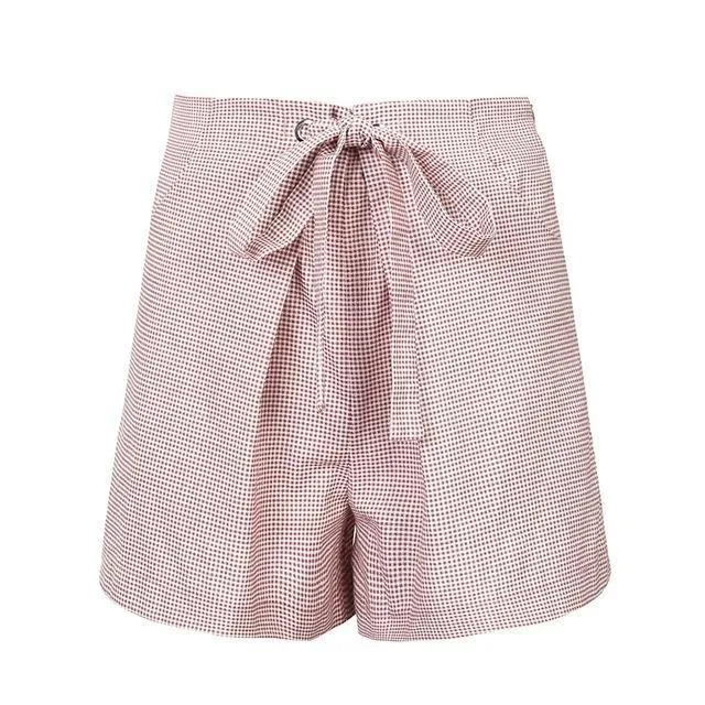 Beach White Zipper High Waist Shorts