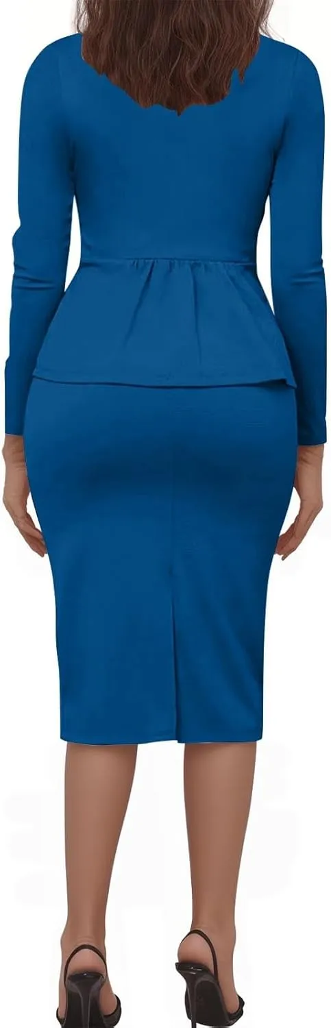 Blazer Sets Women 2 Piece Outfits Business Formal Suit Spring Fall Casual Work Balzers Jacket Skirt Dress Set