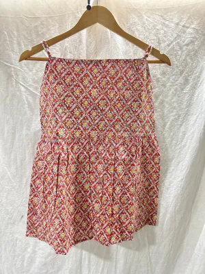 Block Printed Cotton Strappy Top Red