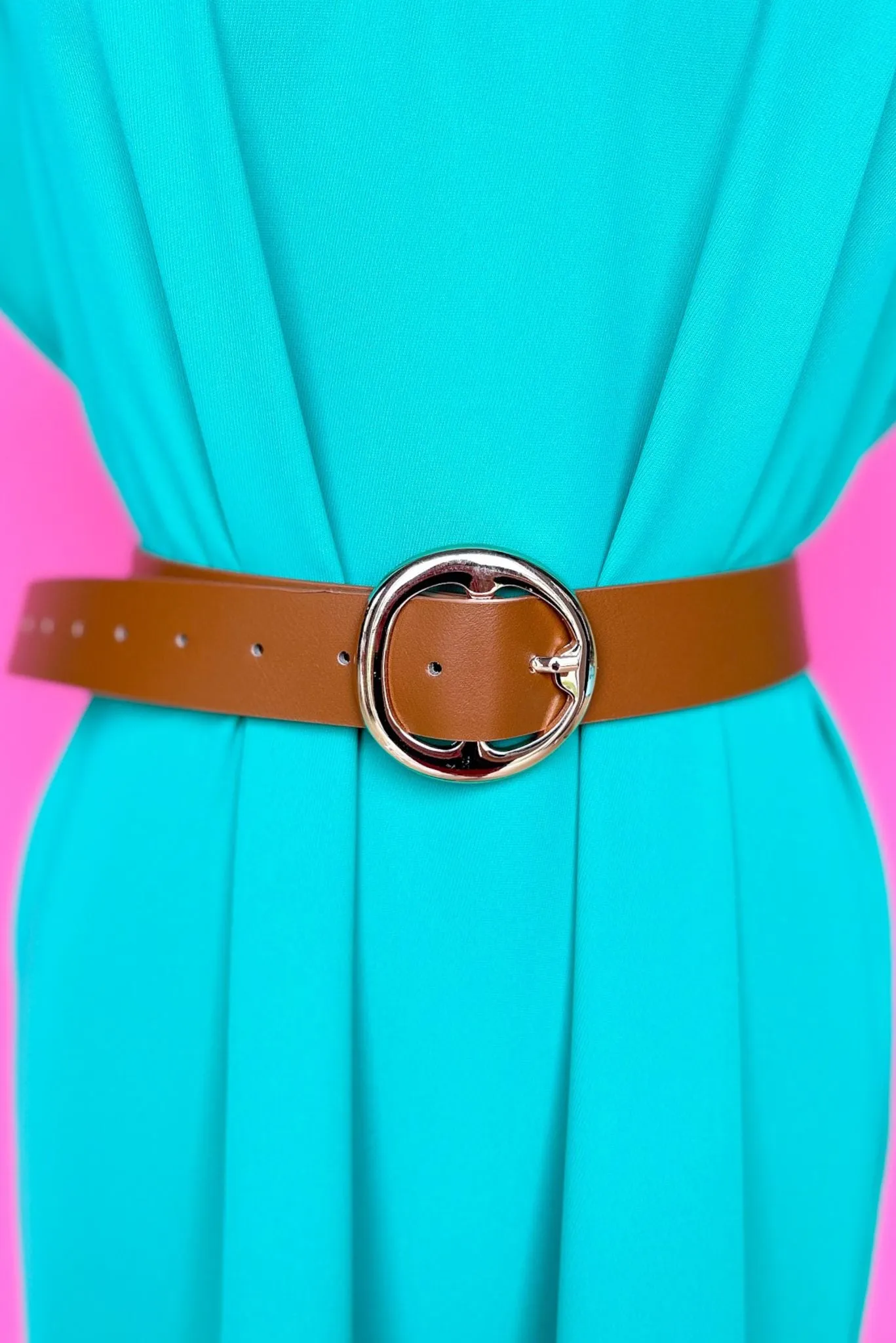 Brown Circle Buckle Belt