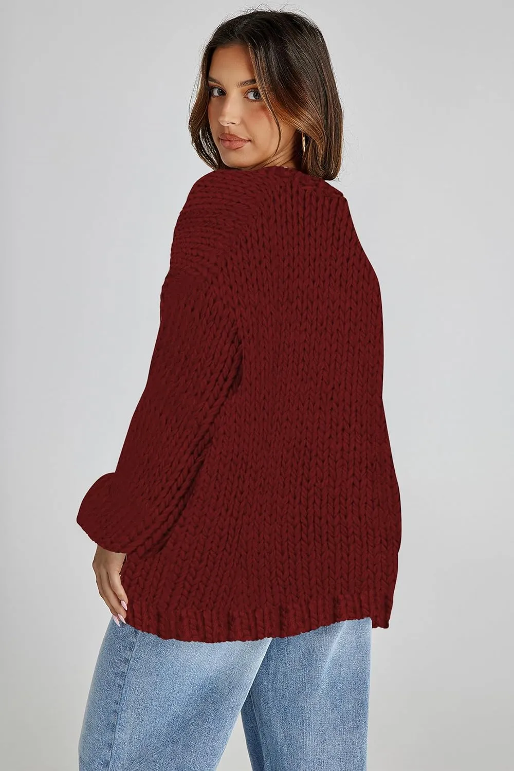 Cakulo Womens Chunky Cardigan Sweaters Trendy 2025 Oversized Winter Knit Sweater Coats Open Front Cardigans