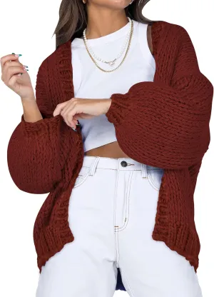 Cakulo Womens Chunky Cardigan Sweaters Trendy 2025 Oversized Winter Knit Sweater Coats Open Front Cardigans