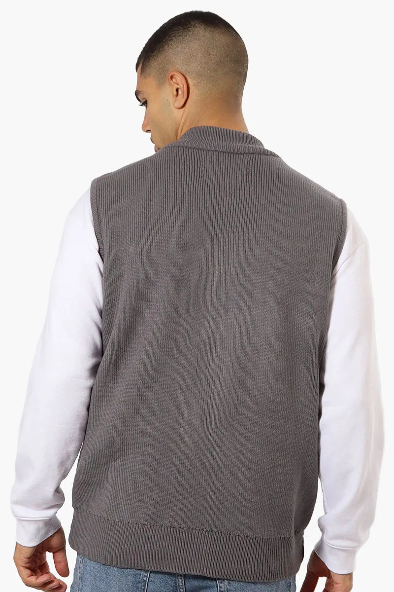 Canada Weather Gear Sweater Knit Polyfill Puffer Vest - Grey