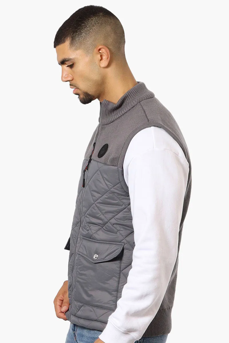 Canada Weather Gear Sweater Knit Polyfill Puffer Vest - Grey