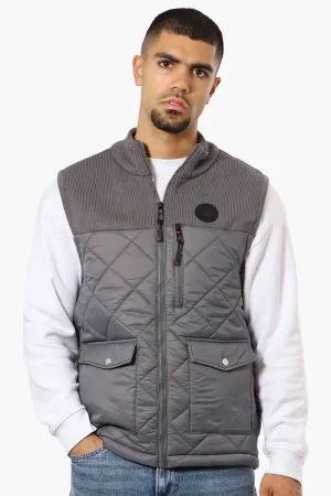 Canada Weather Gear Sweater Knit Polyfill Puffer Vest - Grey