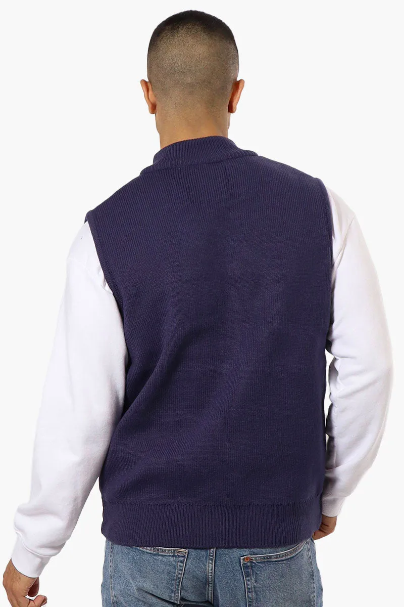 Canada Weather Gear Sweater Knit Polyfill Puffer Vest - Navy