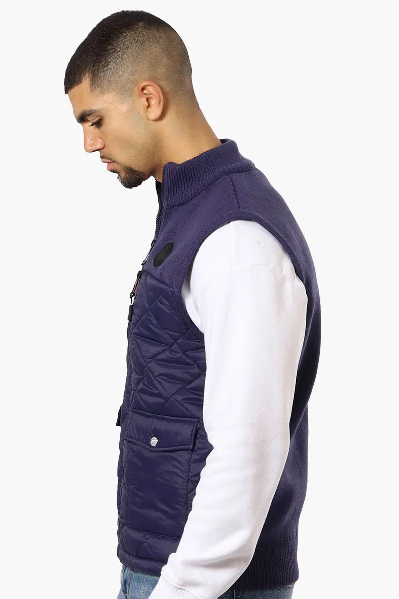Canada Weather Gear Sweater Knit Polyfill Puffer Vest - Navy