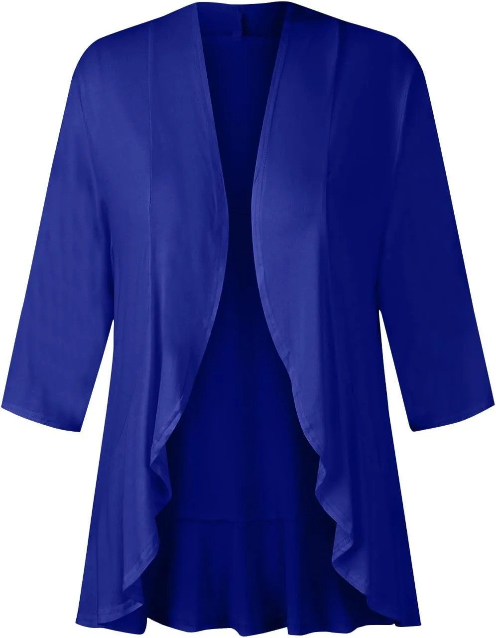 Cardigan for Women Lightweight Summer 3/4 Sleeve Open Front Ruffle Kimono Cardigan Duster