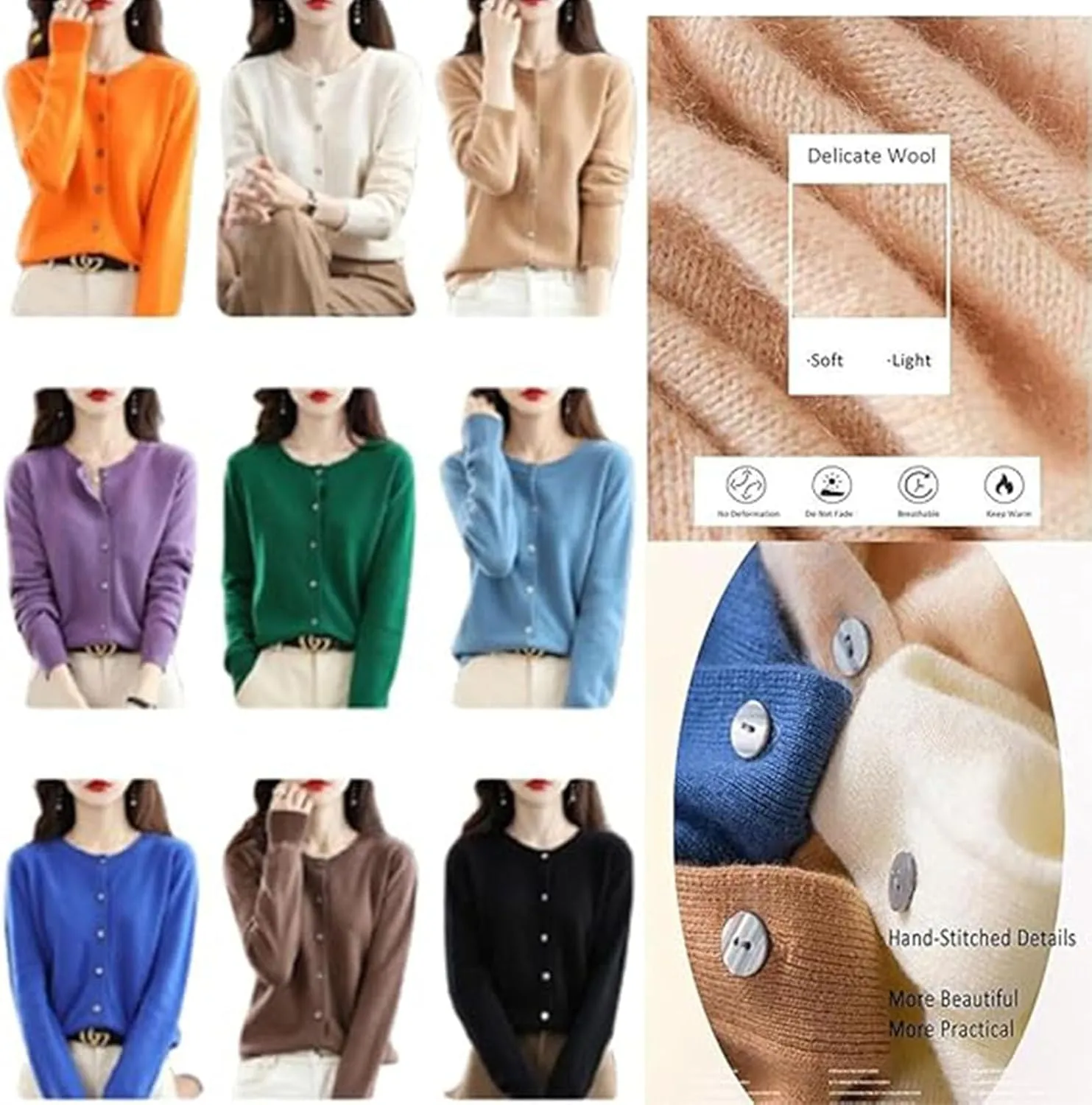 Cashmere Cardigans for Women, Crochet Sweaters for Women