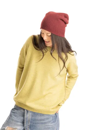 Cashmere Textured Pullover - Leek Green