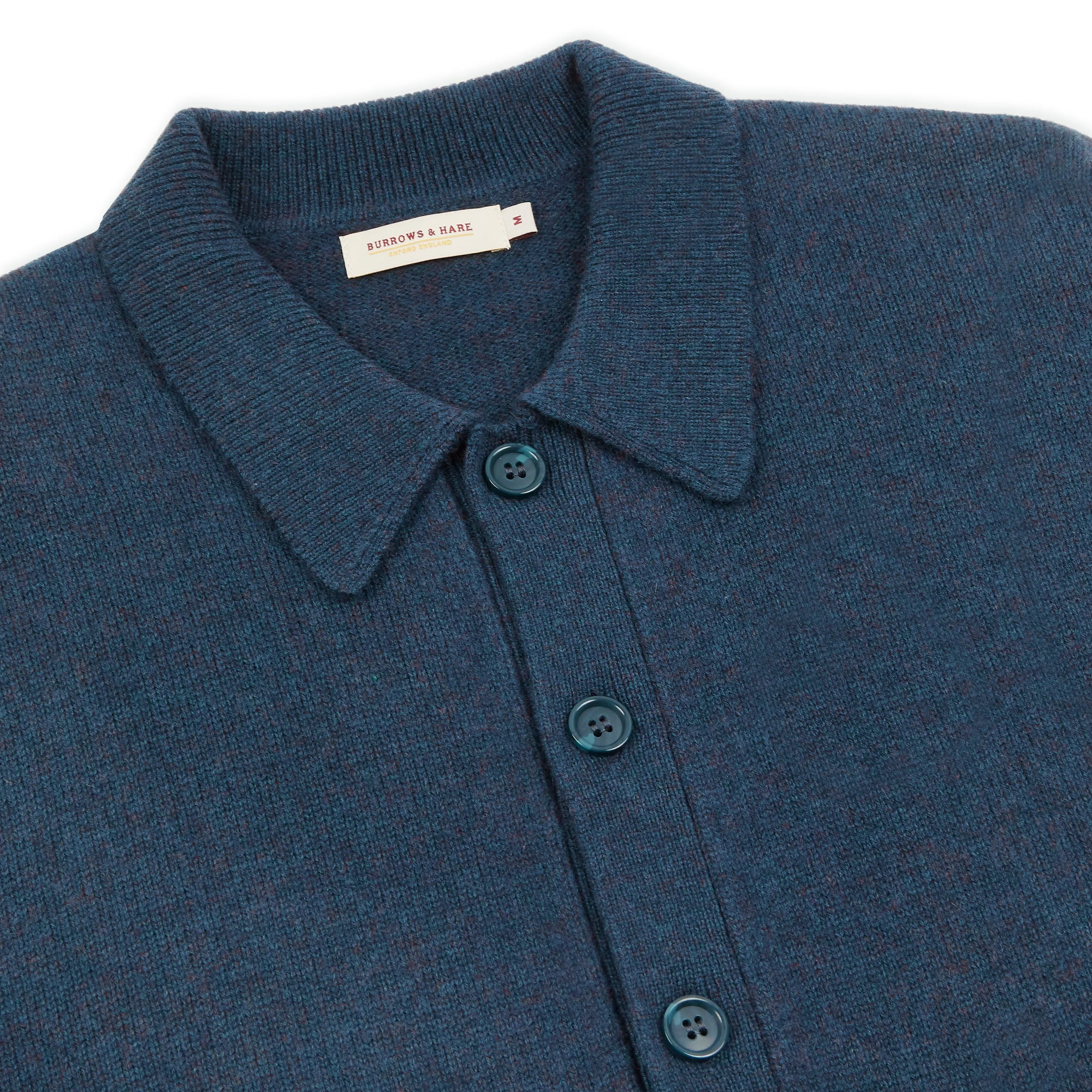 Collared Knitted Cardigan - Blue