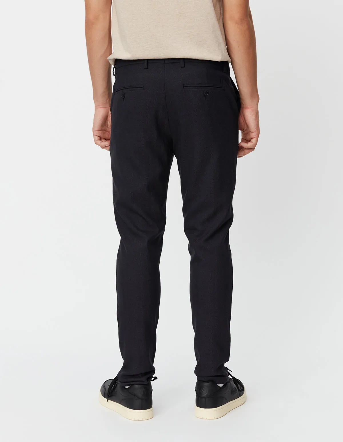 Como Herringbone Suit Pants - Dark Navy Dark Navy