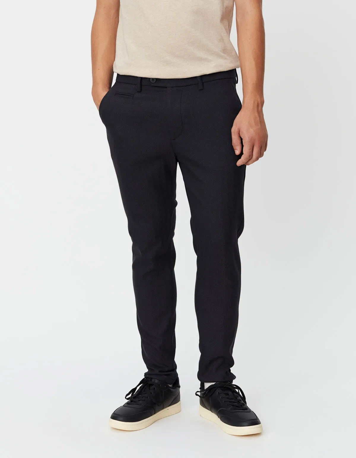 Como Herringbone Suit Pants - Dark Navy Dark Navy