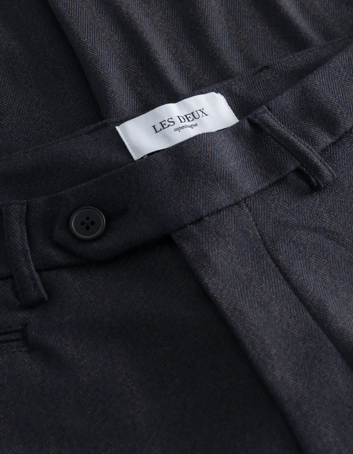 Como Herringbone Suit Pants - Dark Navy Dark Navy