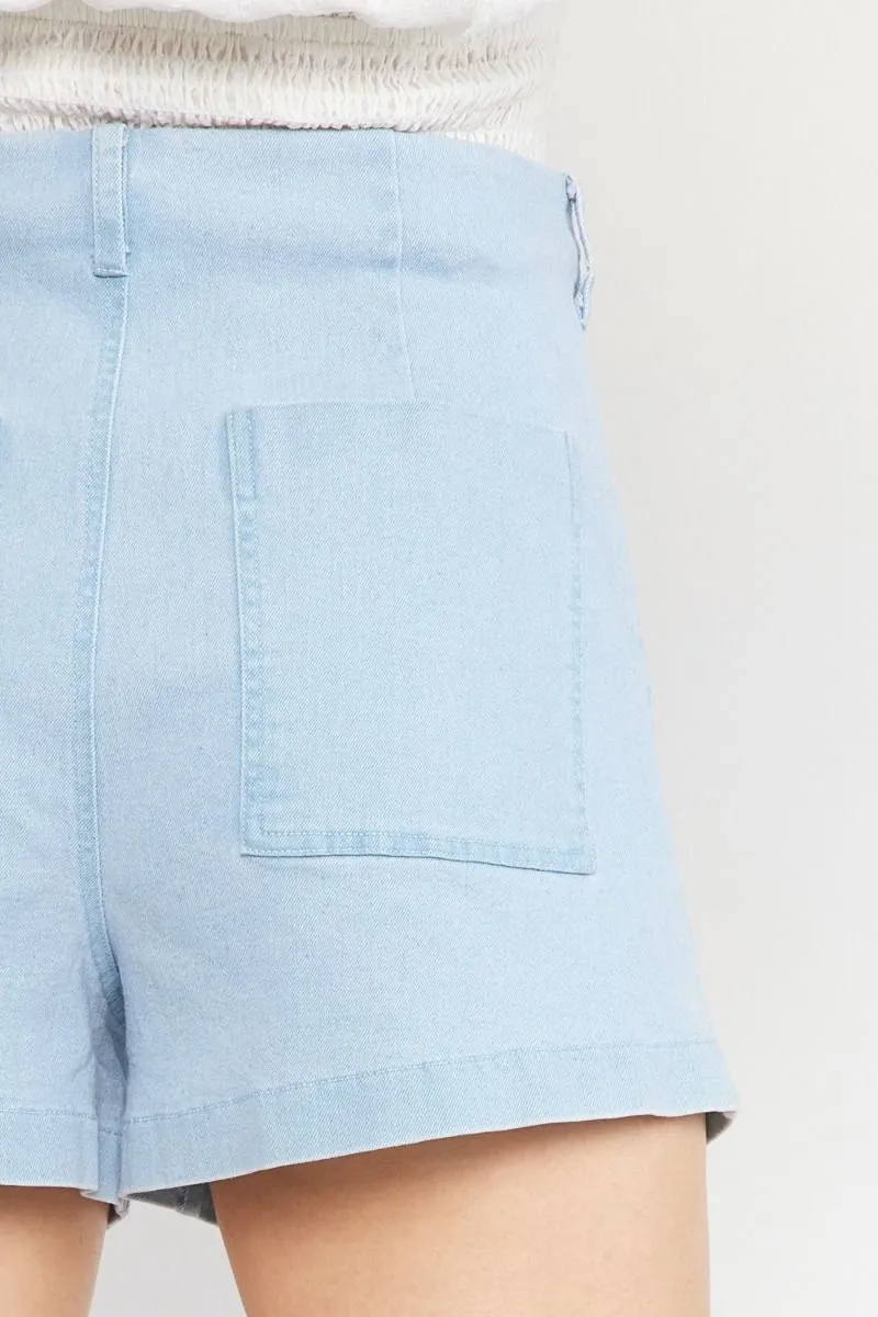 denim high waisted sailor shorts