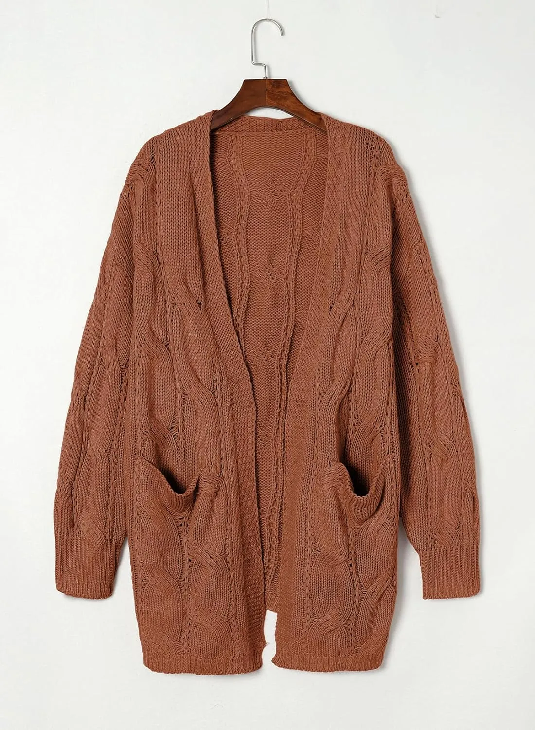 Dokotoo Long Cardigans for Women Open Front Long Sleeves Lightweight Fall Sweaters with Pockets