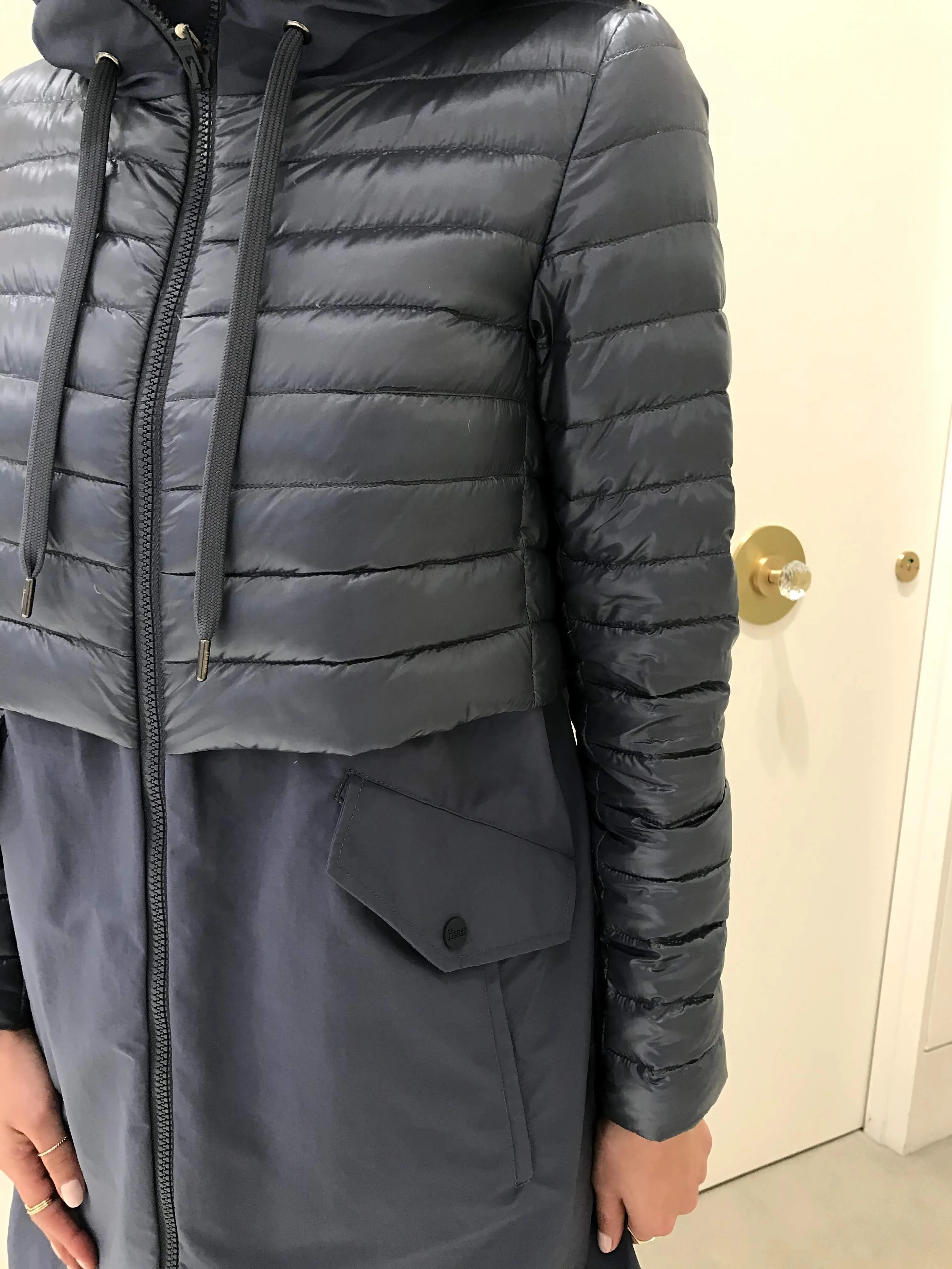 Down Raincoat Mixed Parka