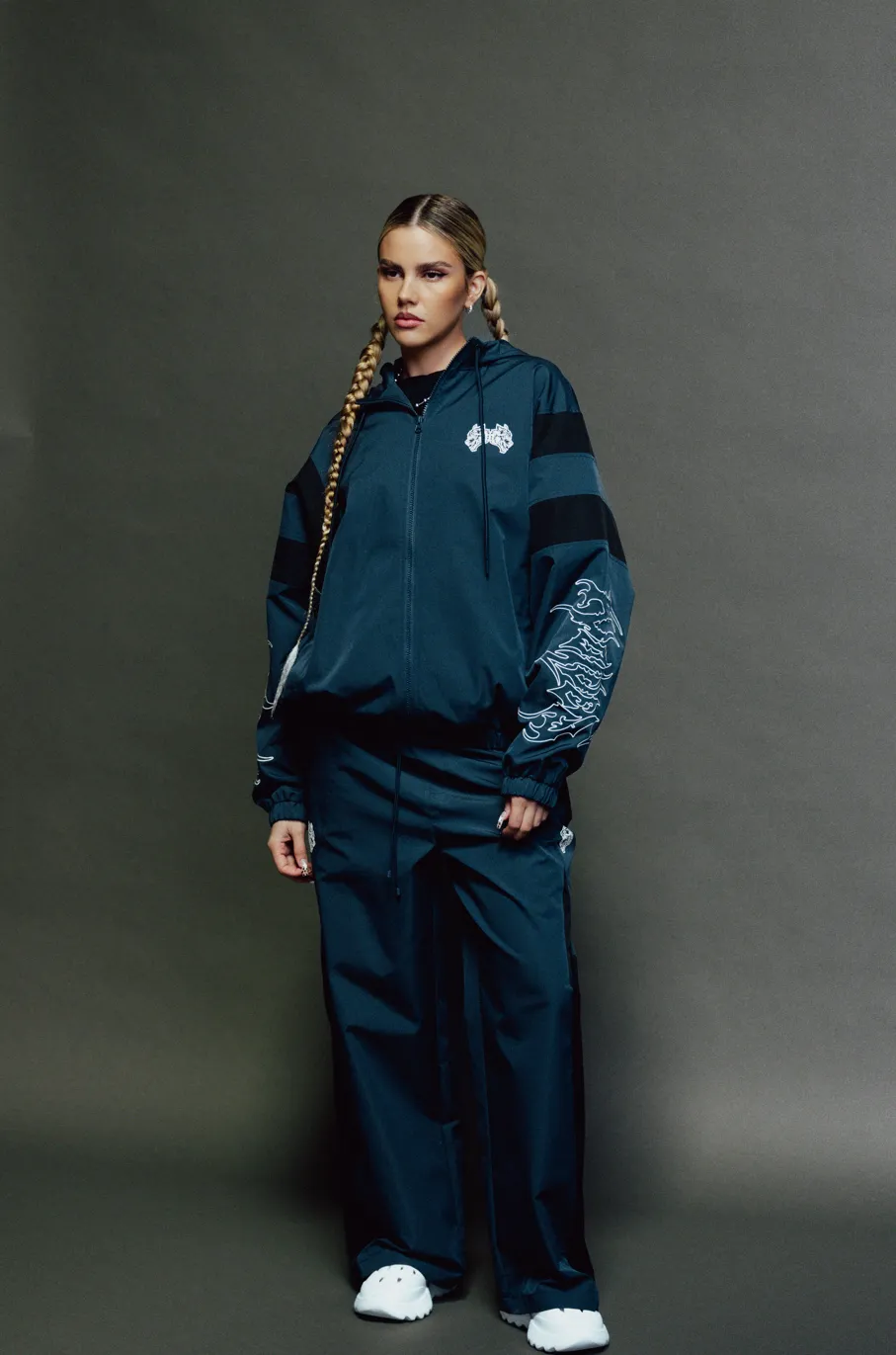 Dual Brolic Track Pants in Storm Blue/Black
