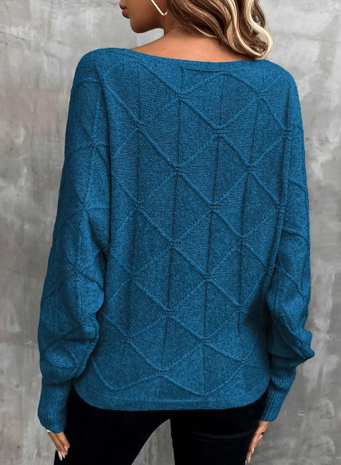 EVALESS Casual Crewneck Sweaters for Women Fall Spring 2025 Lightweight Long Batwing Sleeve Pullover Sweaters Tops Clothes