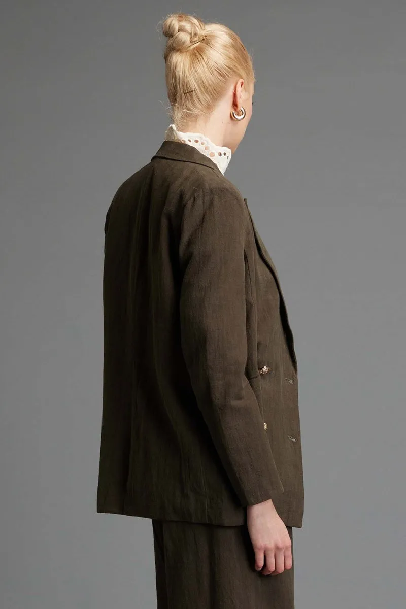 Fate   Becker - Last Dance Structured Solid Blazer - Khaki