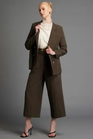 Fate   Becker - Last Dance Structured Solid Blazer - Khaki