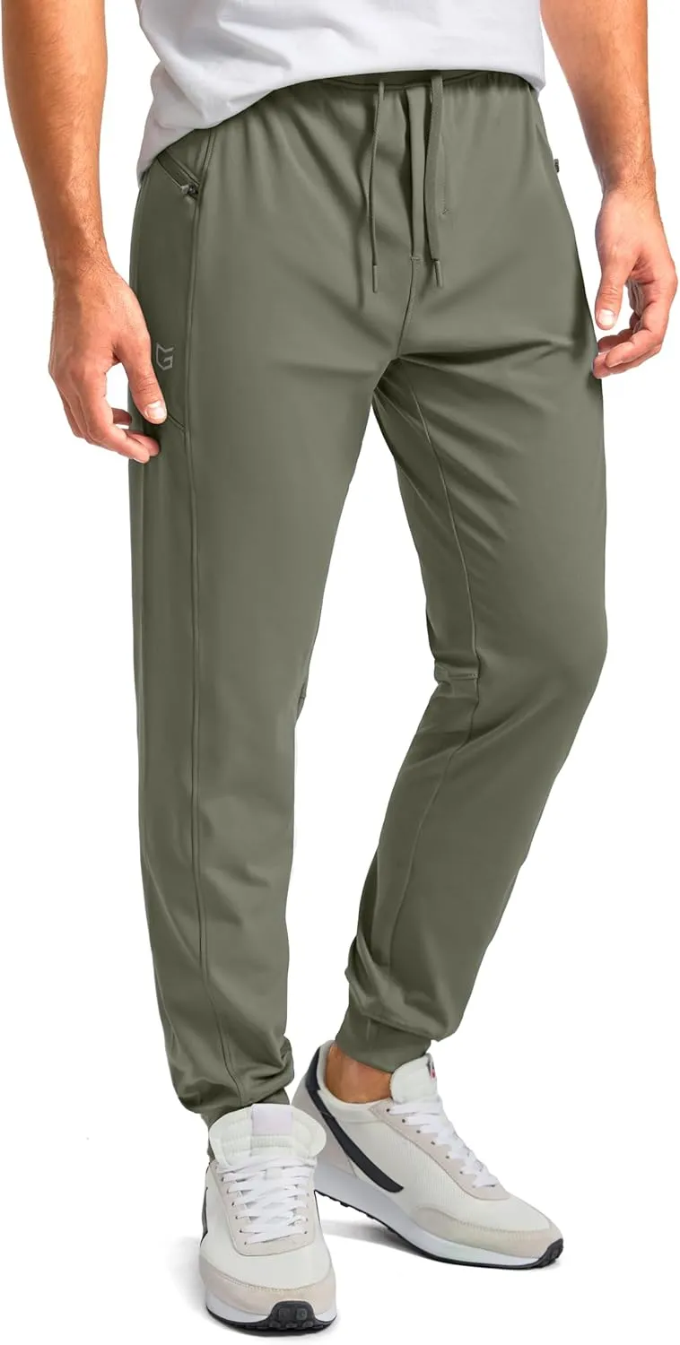G Gradual Men's Joggers with Zipper Pockets Stretch Tapered Sweatpants Athletic Pants for Men Workout Running Gym