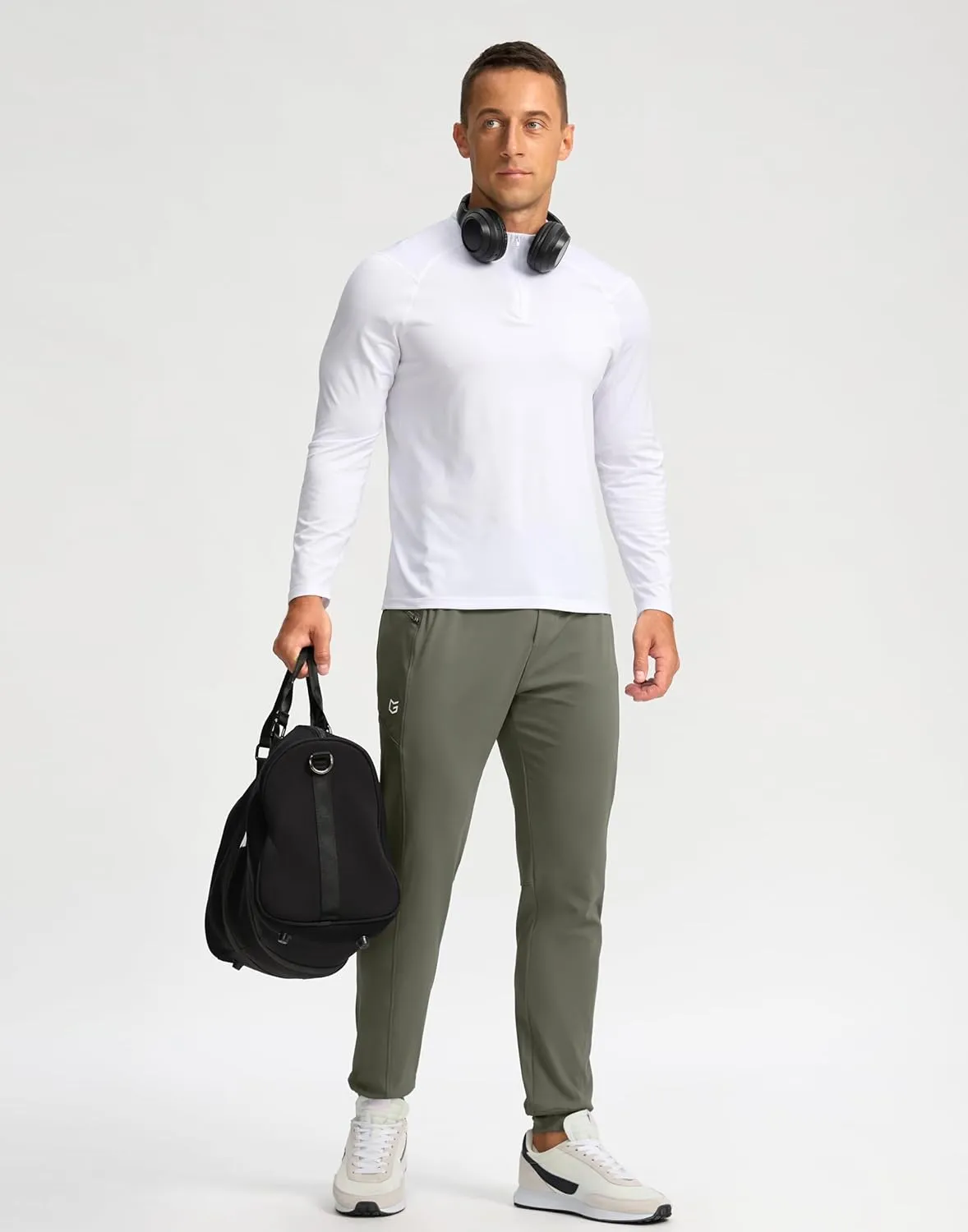 G Gradual Men's Joggers with Zipper Pockets Stretch Tapered Sweatpants Athletic Pants for Men Workout Running Gym