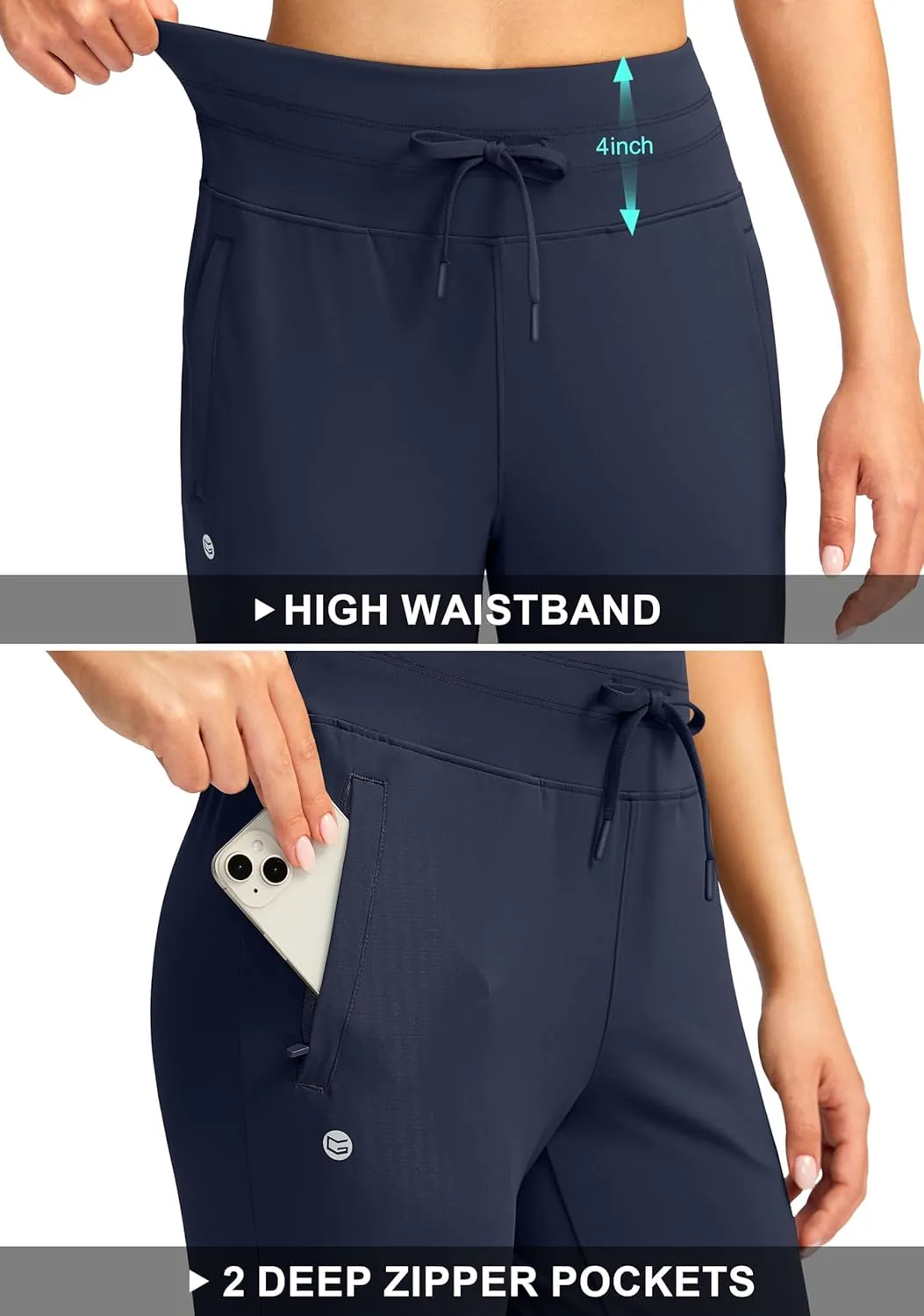 G Gradual Women's Joggers Pants with Zipper Pockets High Waisted Sweatpants Athletic Tapered Pants for Women Lounge Workout