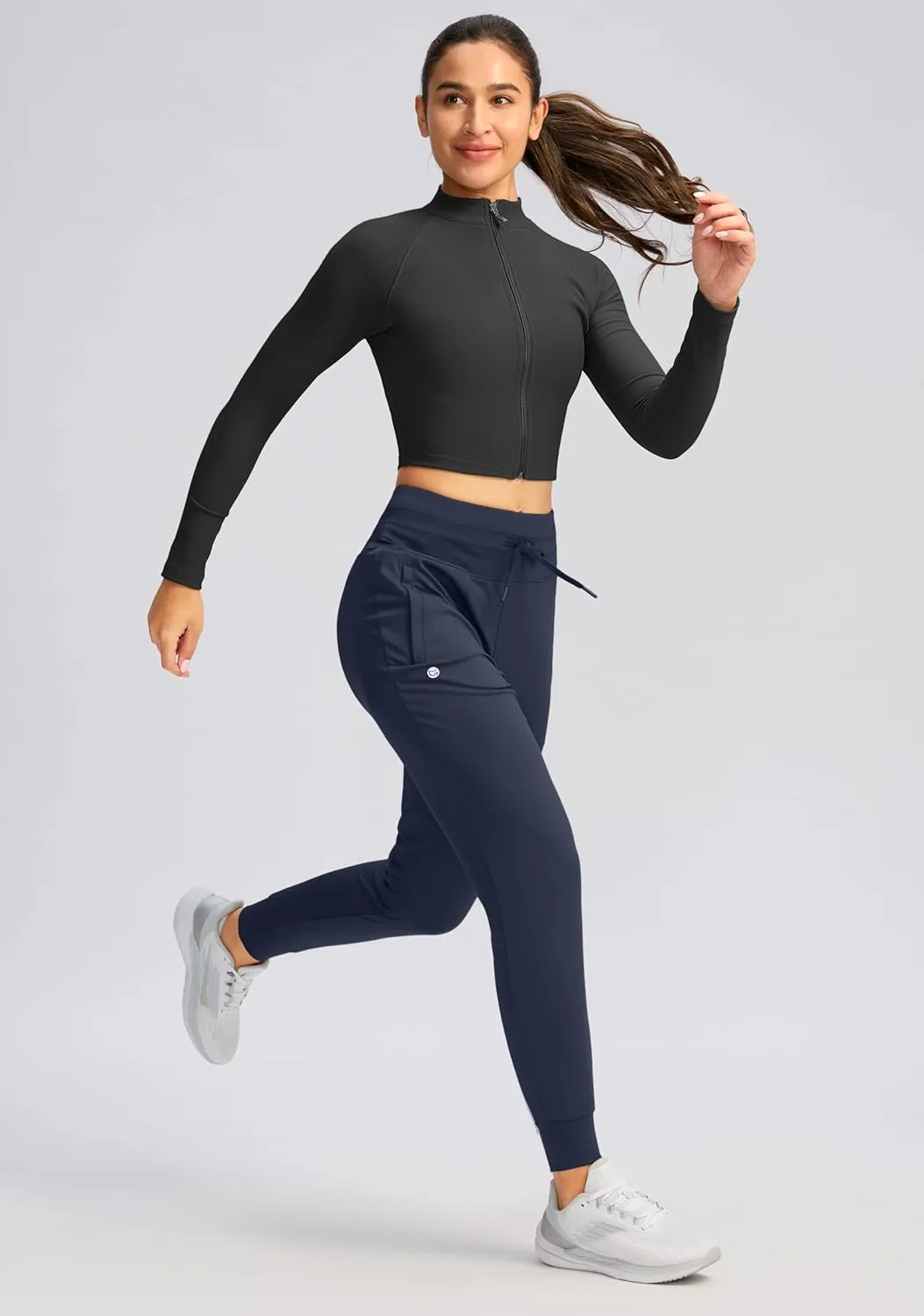 G Gradual Women's Joggers Pants with Zipper Pockets High Waisted Sweatpants Athletic Tapered Pants for Women Lounge Workout
