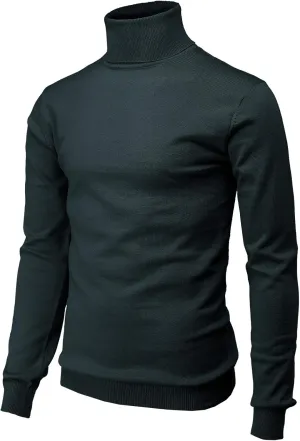 H2H Mens Slim Fit Turtleneck Pullover Sweaters Basic Tops Knitted Thermal