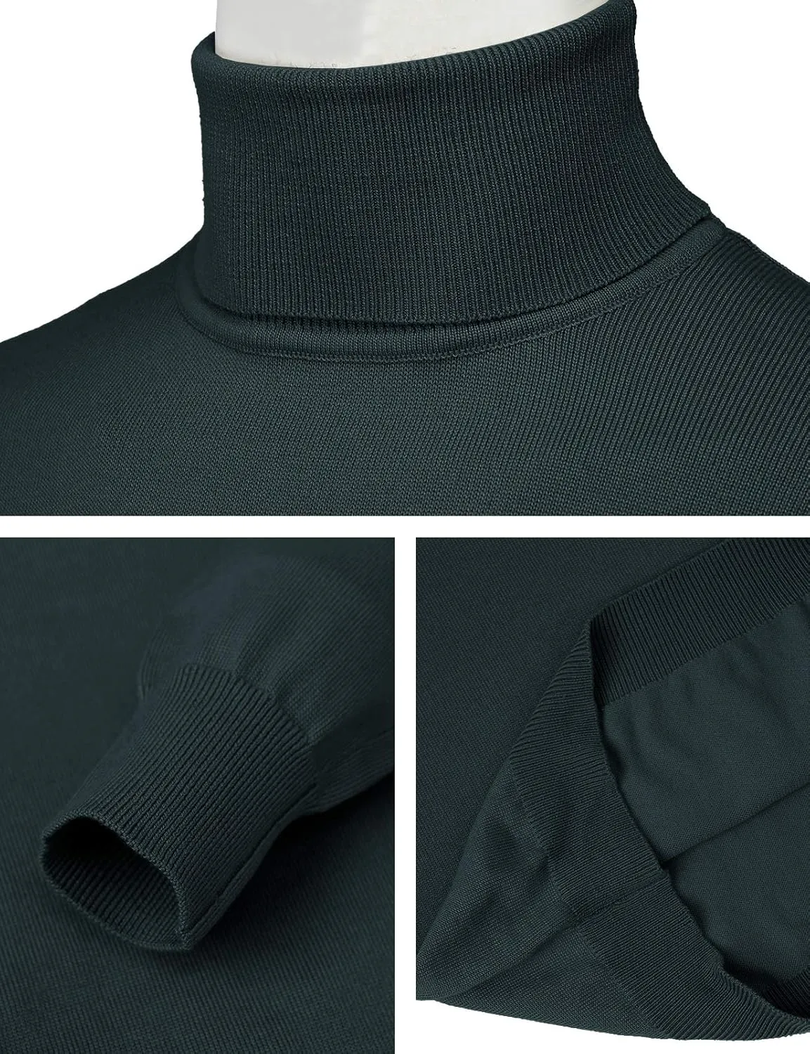 H2H Mens Slim Fit Turtleneck Pullover Sweaters Basic Tops Knitted Thermal
