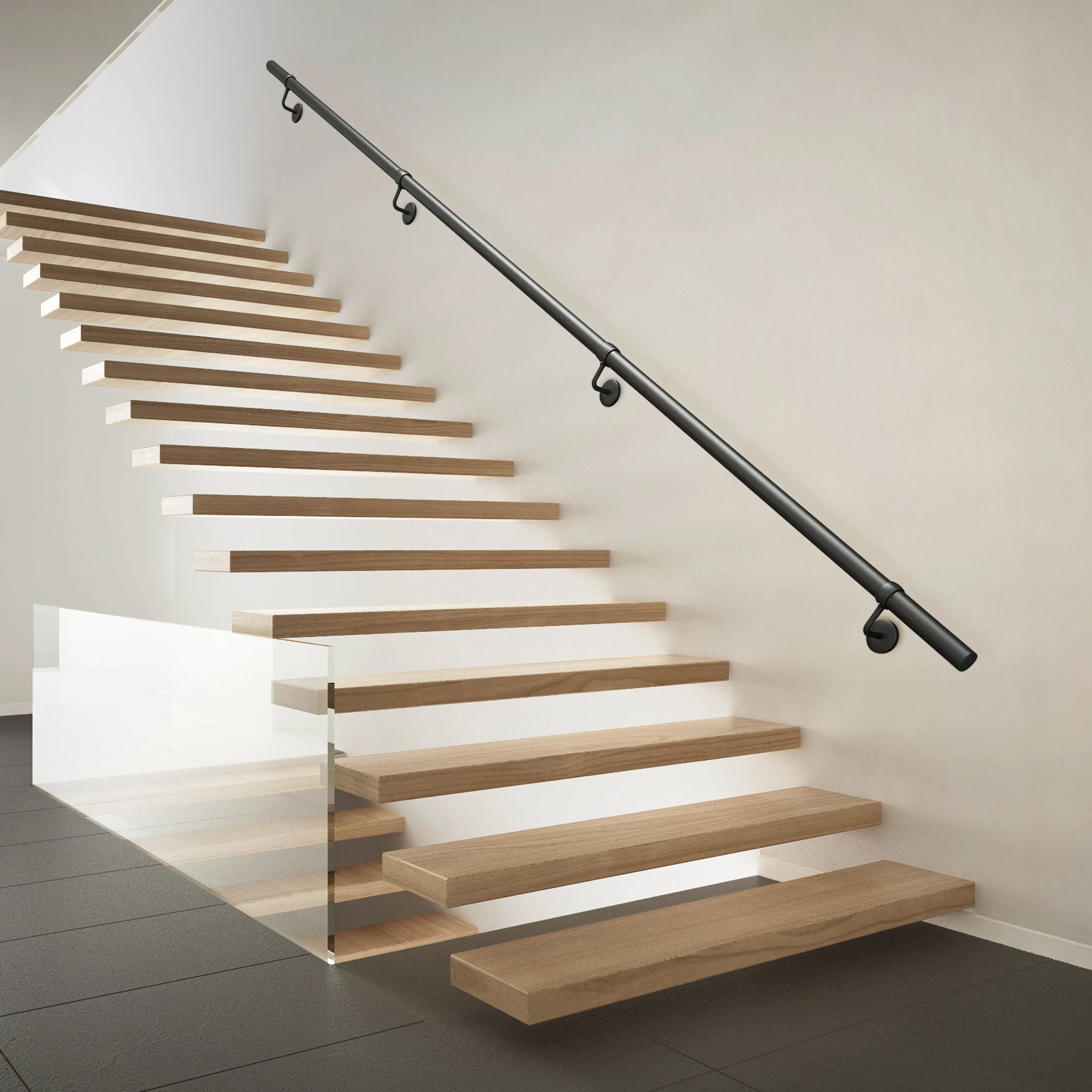 Handrail Kit - Interior Use - 3600mm - Matt Black
