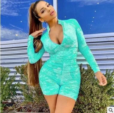 High Waist Hip Lifting Women's Sport Jumpsuit Shorts – Tight Fit