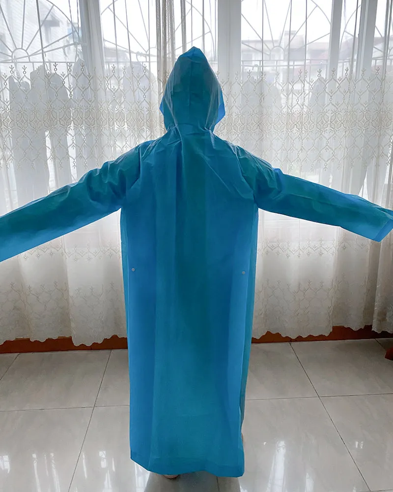 HUIXIANGJHXC raincoat, adult portable raincoat poncho with hood and sleeves