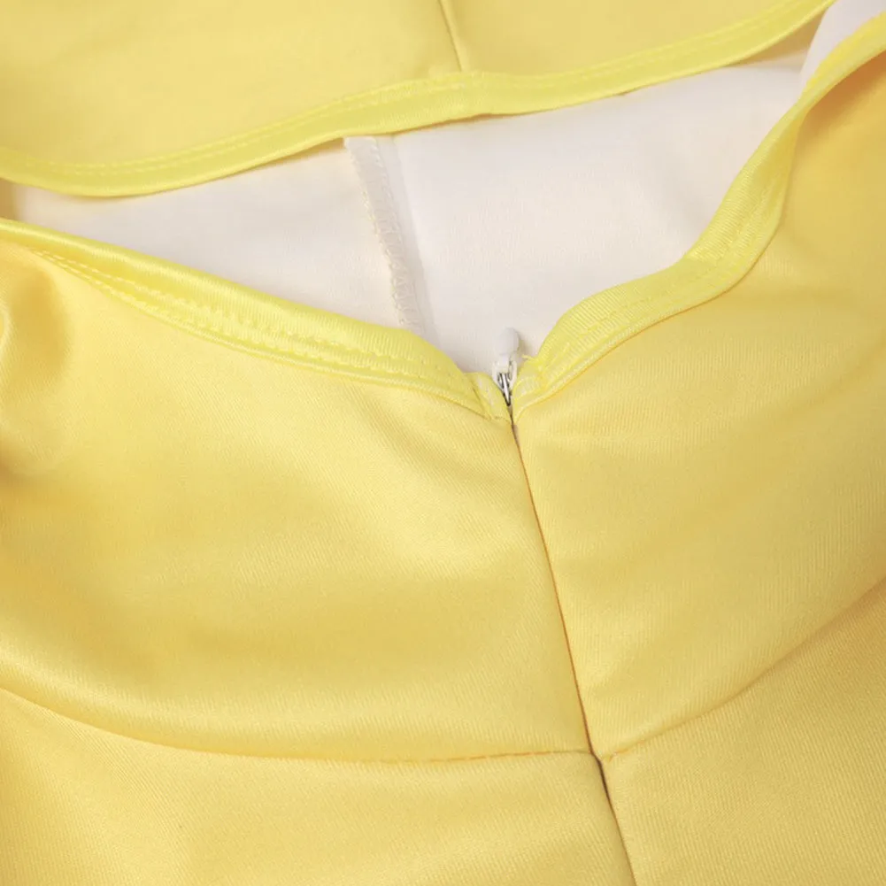 Kids Girls Little Nightmares Six Yellow Hooded Raincoat Dress Cosplay Costume Halloween Carnival Suit