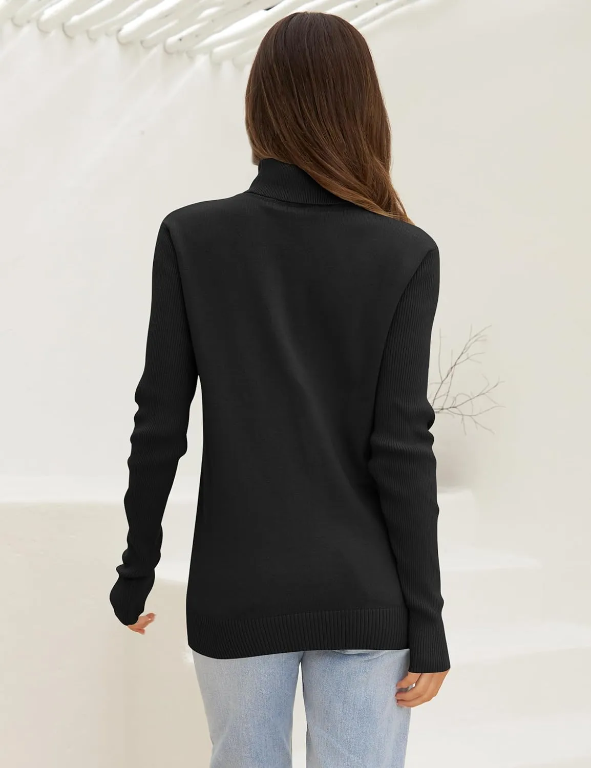 LEANI Womens 2025 Turtleneck Sweaters Cable Knit Long Sleeve Pullover Sweater Jumper