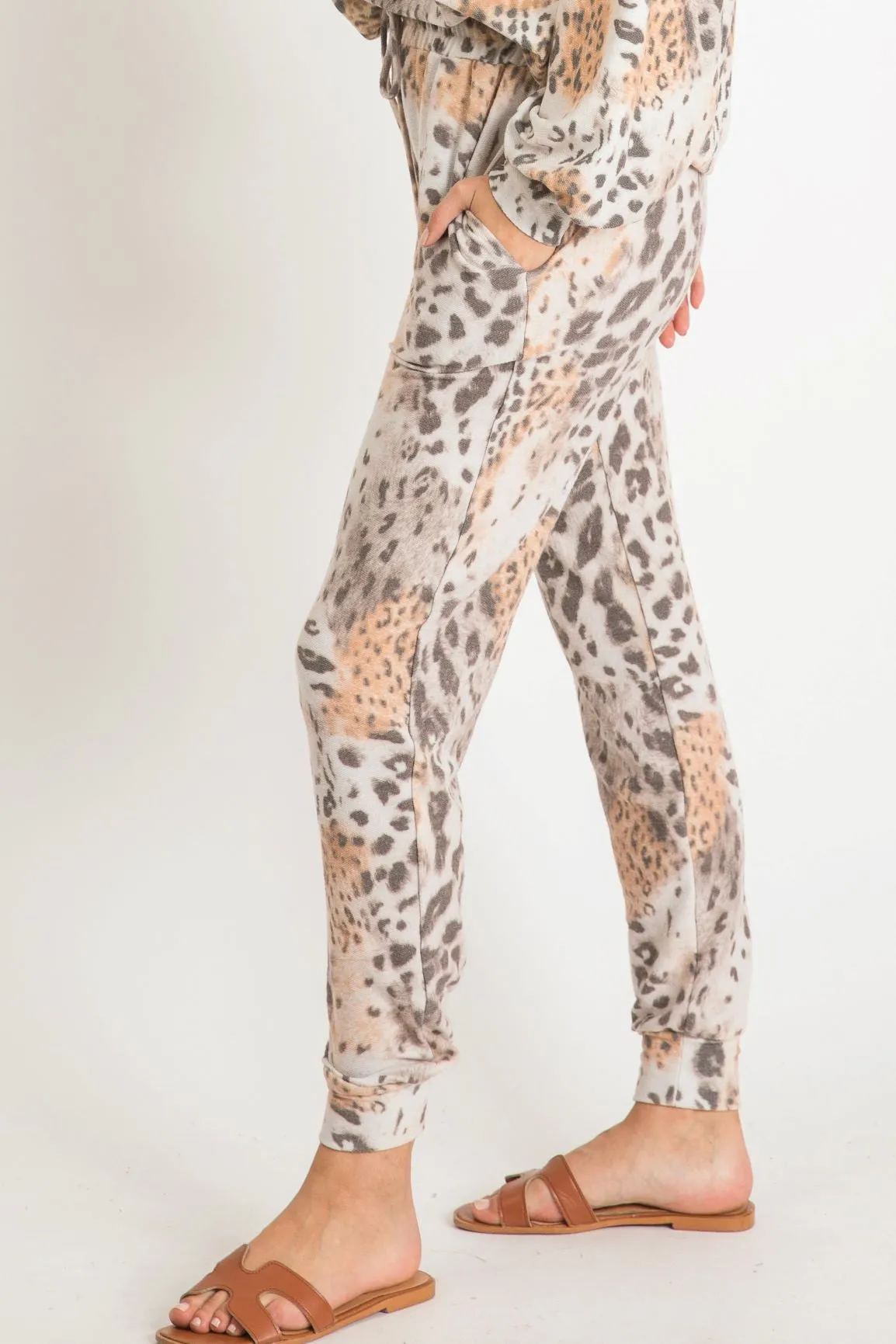 Leopard Tie Dye Joggers - Final Sale