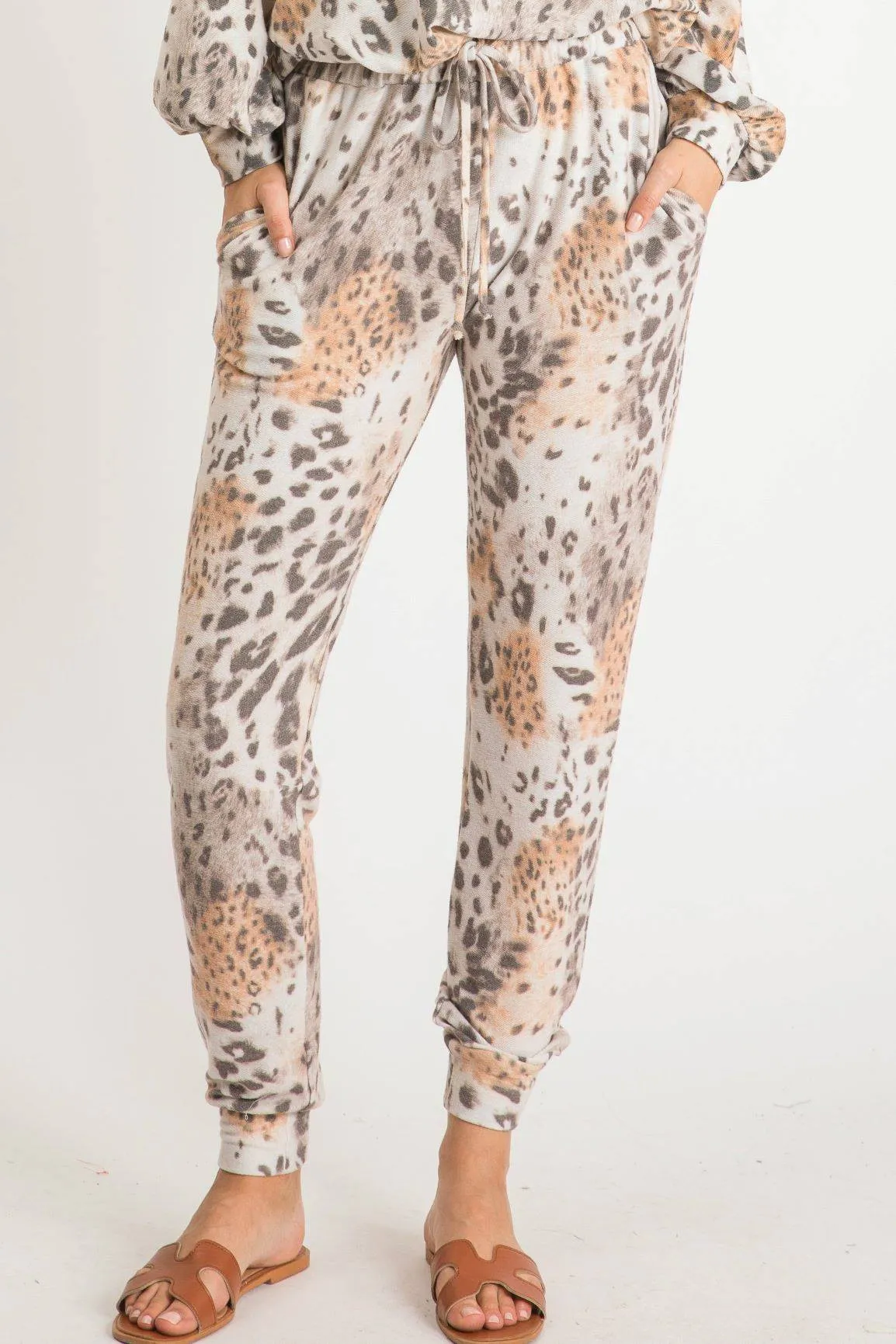 Leopard Tie Dye Joggers - Final Sale