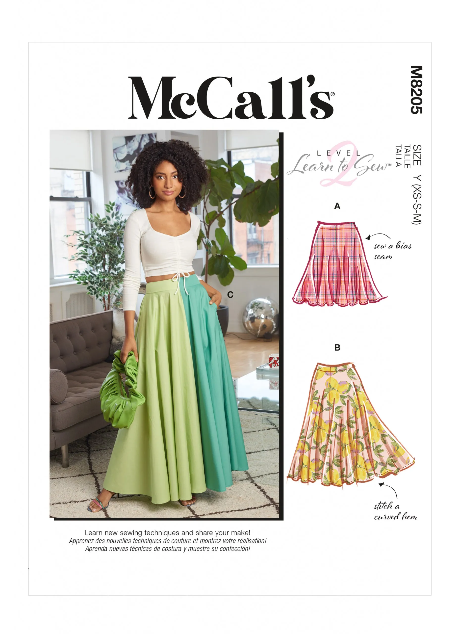McCall's 8205 Skirts Sewing Pattern