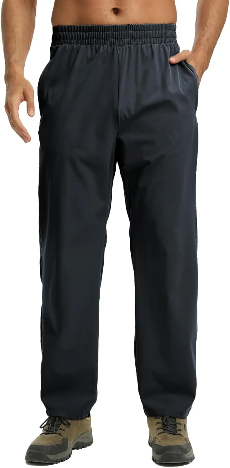 Mens Track Pants Quick Dry Lightweight Joggers Athletic Running Pants Zipper Pockets