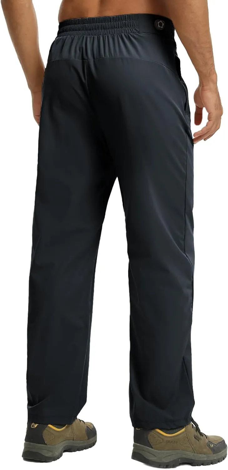 Mens Track Pants Quick Dry Lightweight Joggers Athletic Running Pants Zipper Pockets
