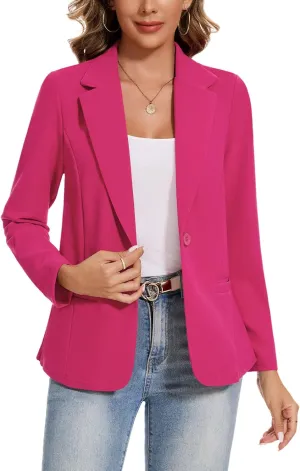 MINTLIMIT Blazers for Women Long Sleeve Button Front Blazer Lapel Business Casual Work Office Suit Jackets with Pockets
