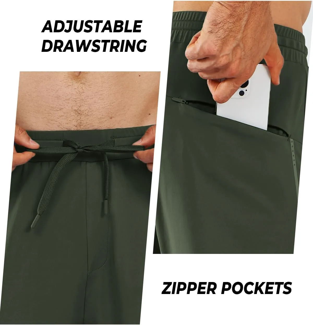 NORTHYARD Men's Joggers Pants with Zipper Pockets Tapered Athletic Workout Running Sweatpants for Men