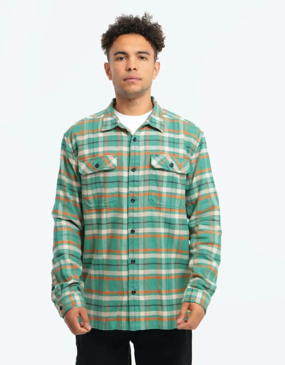 Patagonia Long-Sleeved Fjord Flannel Shirt - Independence: Eelgrass Gr