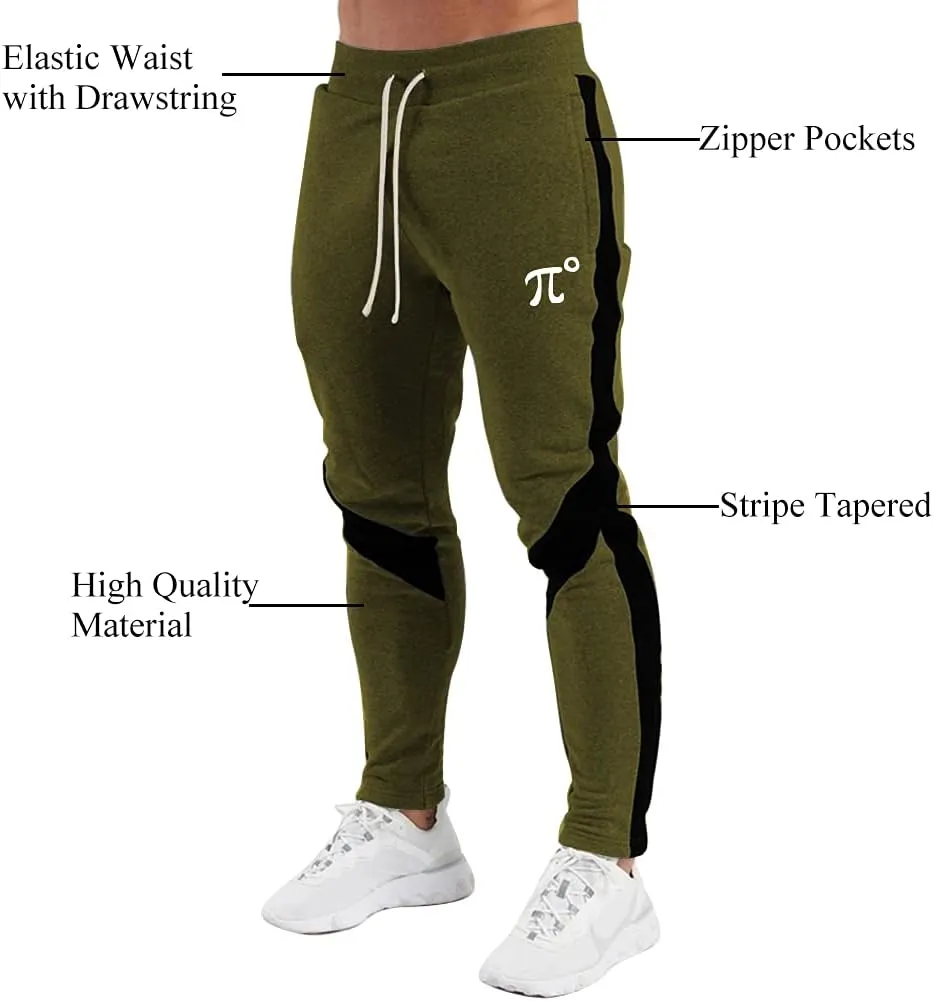 PIDOGYM Men's Track Pants,Slim Fit Athletic Sweatpants Joggers with Zipper Pockets